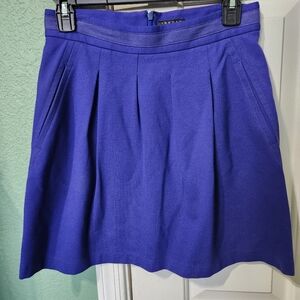 Theory Womens Cobalt Blue Pleated A-line Skirt